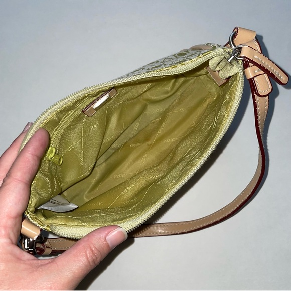 XOXO Y2K lime green tan mini shoulder bag purse inner zipper pocket 90s 2000s - Picture 8 of 12